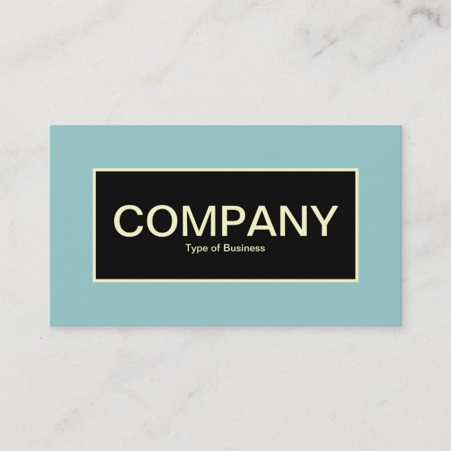 Centre Label II - Black with Ocean Green and Cream Business Card (Front)