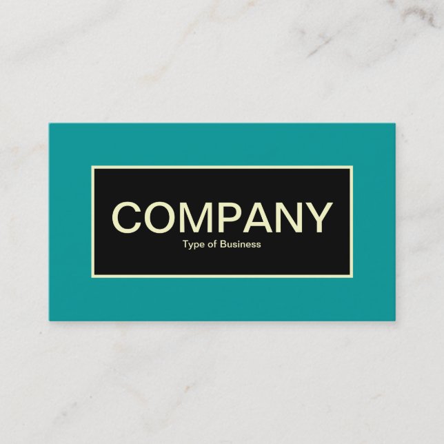 Centre Label II - Black with Teal and Cream Business Card (Front)