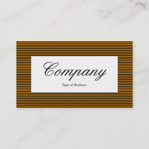 Centre Label - Lined Pattern - Black and Orange Business Card