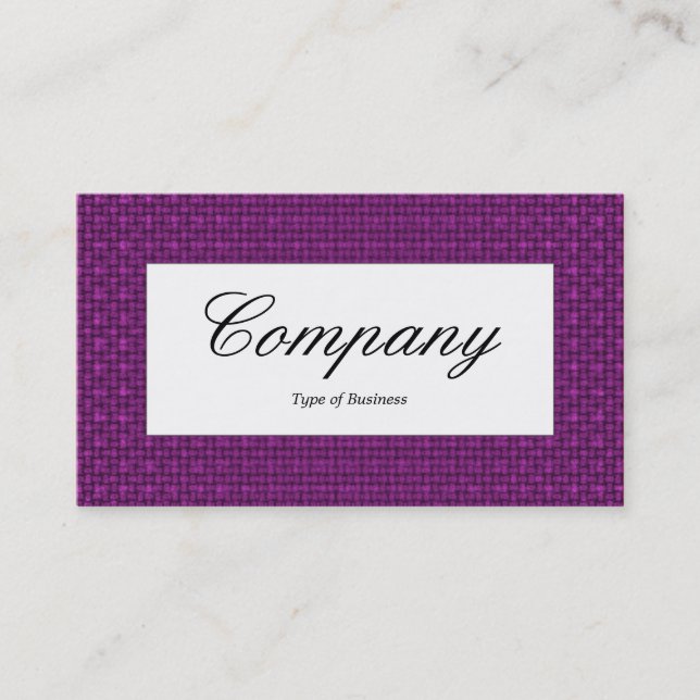 Centre Label - Magenta Purple Fabric Texture Business Card (Front)