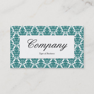 Centre Label - Moss Green Damask Business Card