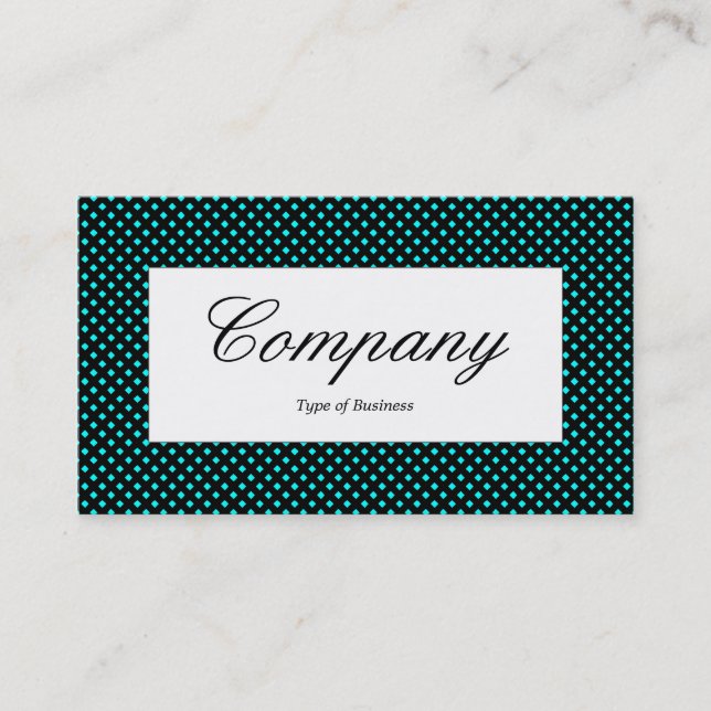 Centre Label - Net Texture Over Cyan Business Card (Front)