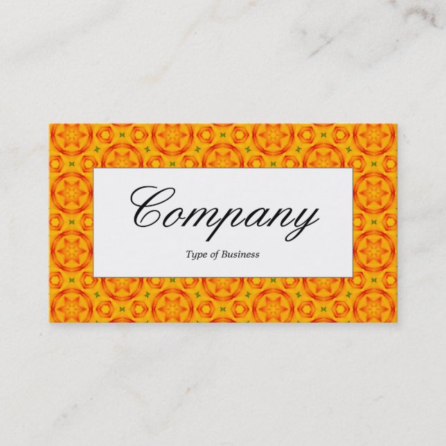Centre Label - OrangeTerrazzo Pattern 01 Business Card (Front)