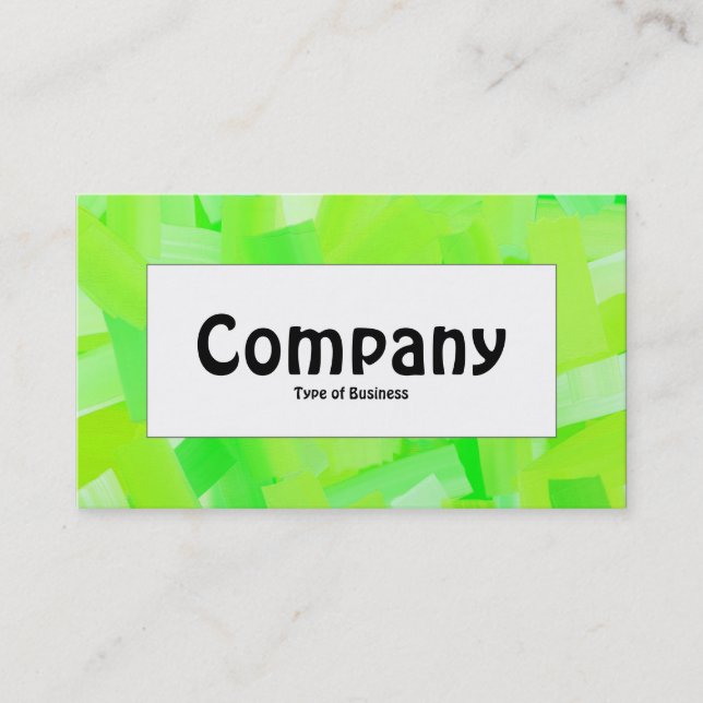 Centre Label - Painted Green Business Card (Front)