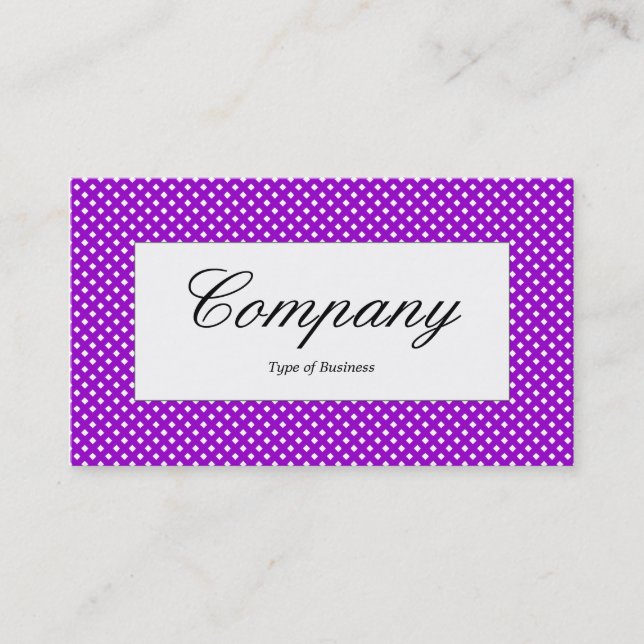 Centre Label - Purple Net Texture Over White Business Card (Front)
