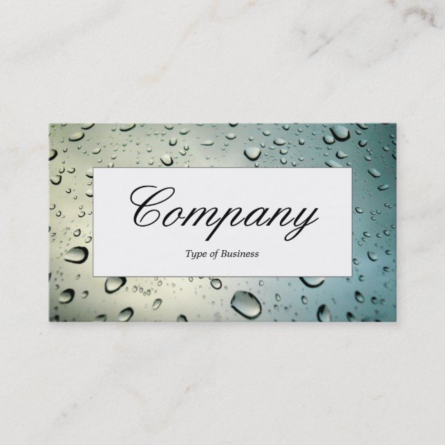 Centre Label - Rain on my Window Business Card (Front)