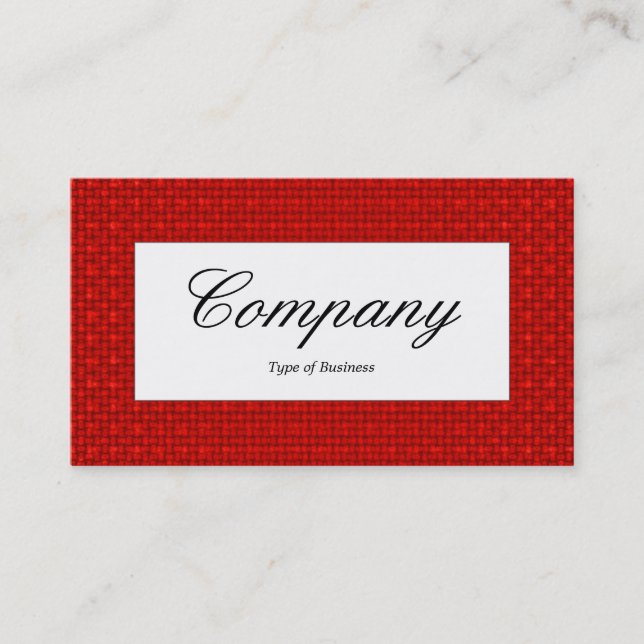 Centre Label - Red Fabric Texture Business Card (Front)