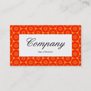Centre Label - Star Wheel - Red on Orange Business Card