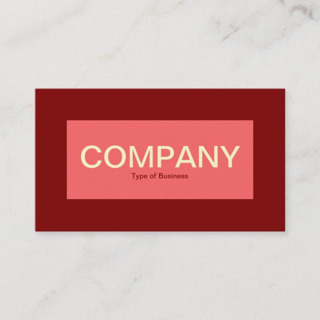 Centre Label - Tropical Pink with Dark Red 7F0000 Business Card (Front)
