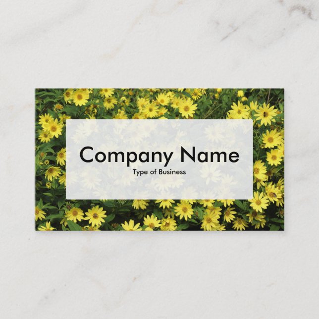 Centre Label v3 - Yellow Daisies Business Card (Front)