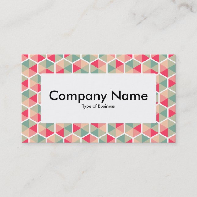 Centre Label v4 - Hexagon Pattern 04 Business Card (Front)