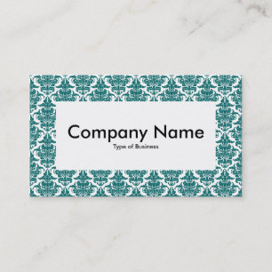 Centre Label v4 - Moss Green Damask Business Card