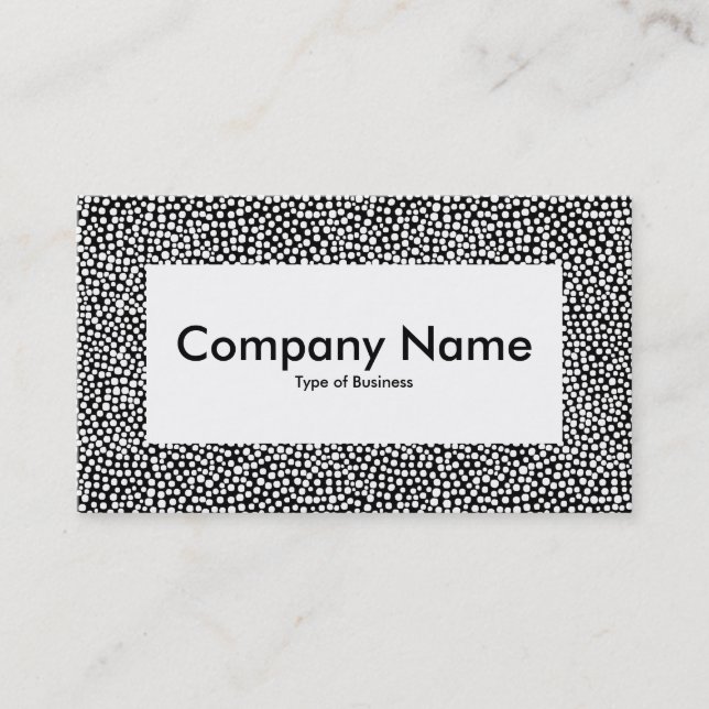 Centre Label v4 - Random Spots - White on Black Business Card (Front)