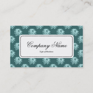 Centre Label v5 - Chrysanthemum Pattern Moss Grn Business Card