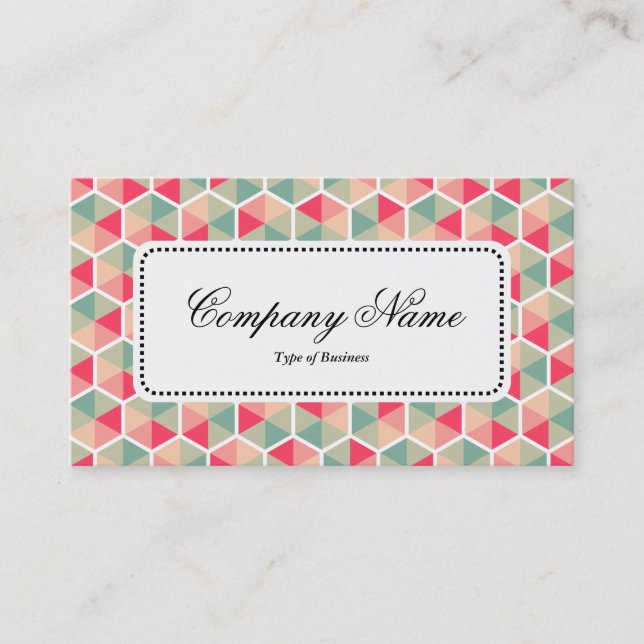 Centre Label v5 - Hexagon Pattern 04 Business Card (Front)