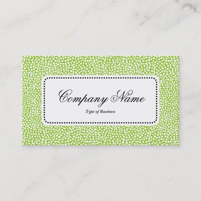 Centre Label v5 - Random Spots - Martian Green Business Card (Front)