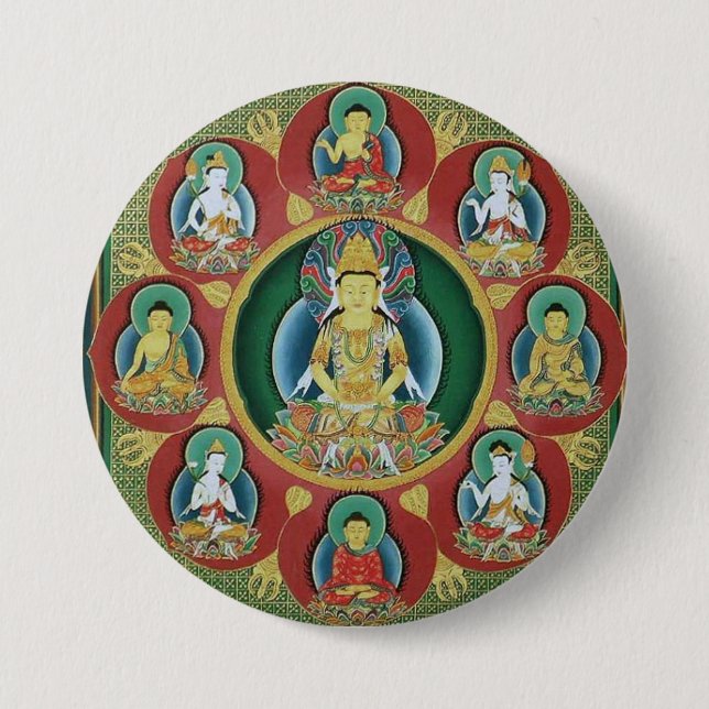 Centre of a Taizokai Mandala 3 Inch Round Button (Front)