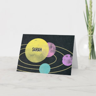 Centre of My Universe Valentine Space Planets Name Holiday Card