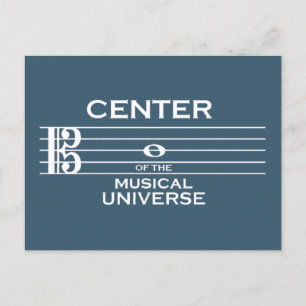 Centre of the Musical Universe Alto Clef Blue Postcard