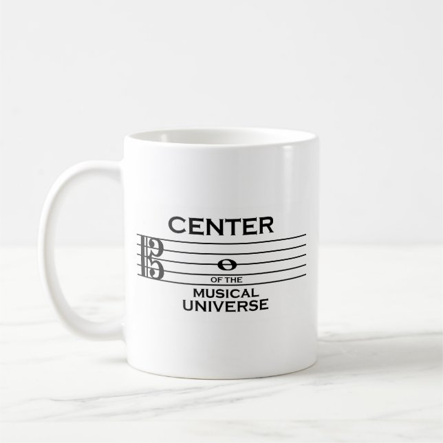 Centre of the Musical Universe Alto Clef Design Coffee Mug (Left)