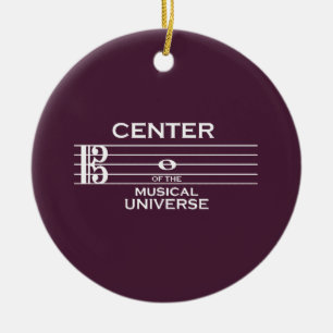 Centre of the Musical Universe Alto Clef Plum Ceramic Ornament