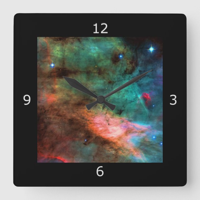 Centre of The Swan Nebula Square Wall Clock (Front)