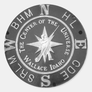 Centre of the Universe in Wallace Idaho Classic Round Sticker