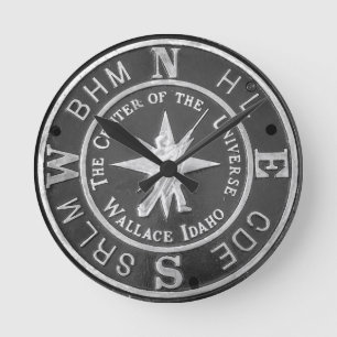 Centre of the Universe in Wallace Idaho Round Clock