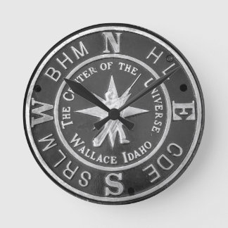 Centre of the Universe in Wallace Idaho Round Clock