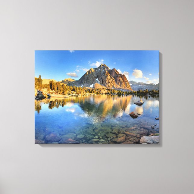 Centre Peak over Lower Golden Bear Lake - Sierra Canvas Print (Front)