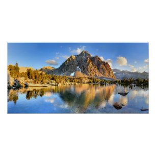 Centre Peak over Lower Golden Bear Lake - Sierra Poster
