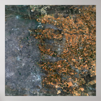 Centre-pivot irrigated fields in Texas, USA Poster