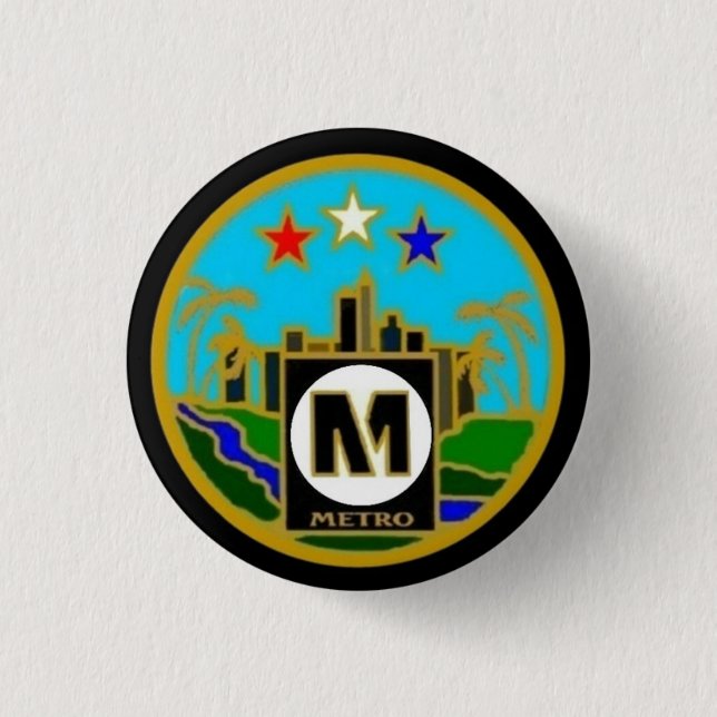 Centre Seal- Los Angeles Metro Buses 1 Inch Round Button (Front)