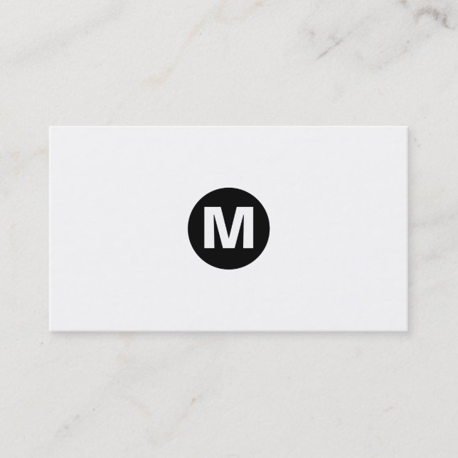 Centre Spot Monogram - Black on White Business Card (Front)