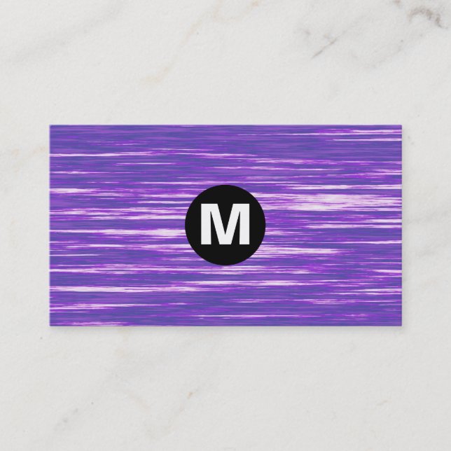 Centre Spot Monogram - Purple Interference Business Card (Front)