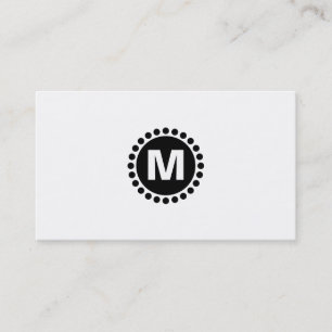 Centre Spot Monogram v2 - Black on White Business Card