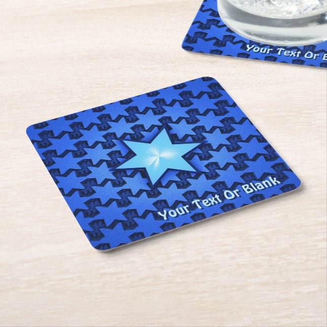 Centre Star Square Paper Coaster (Angled)