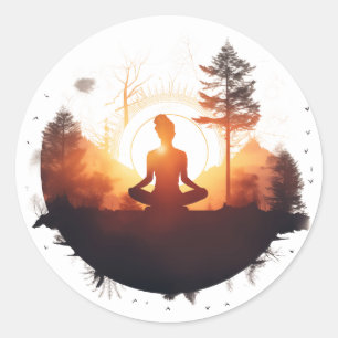 Centre Within Forest Meditation Classic Round Sticker