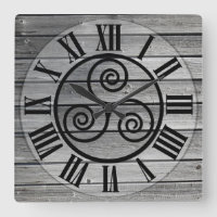 Centred Triskelion On Aged Wood Image, White