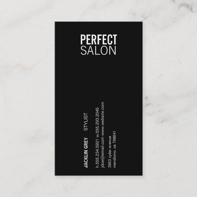Centred Type Appointment Variation (black) Card (Front)