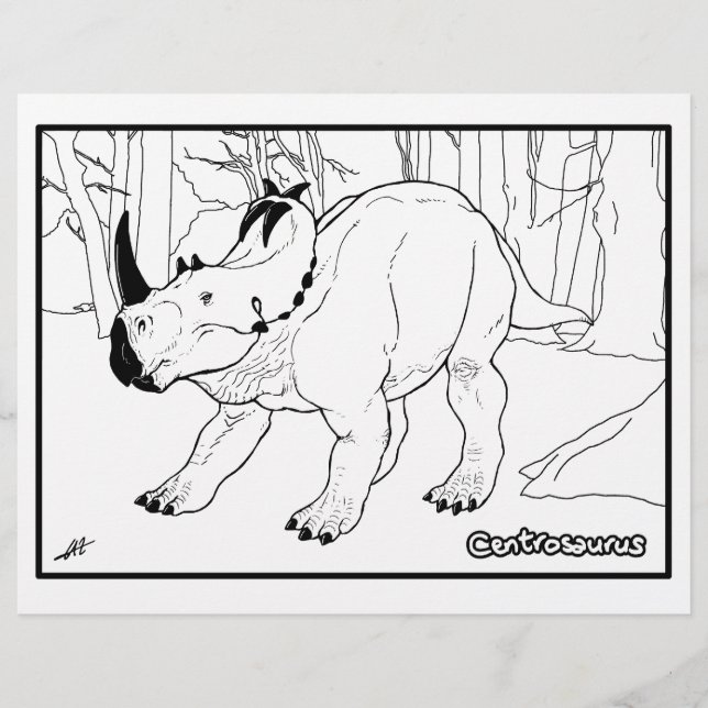 Centrosaurus - Page de coloration. (Devant)