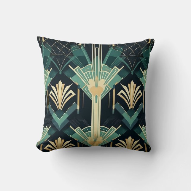 Century 1 - Art Deco Pattern Blend  Throw Pillow (Front)
