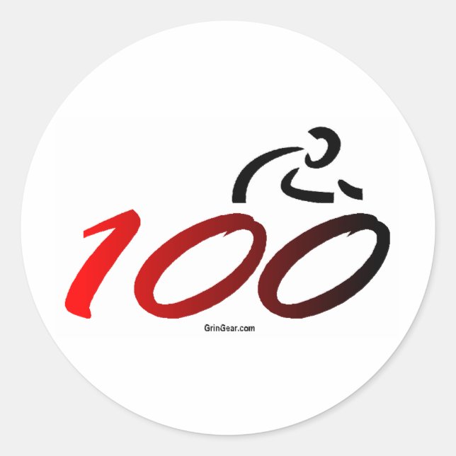 Century bike ride classic round sticker (Front)