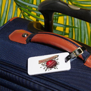 Century Maker Cricket Bat and Ball Sports Luggage Tag