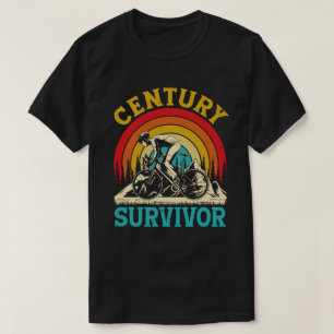 Century Survivor 100 Mile Bicycle Road Cycling T-Shirt