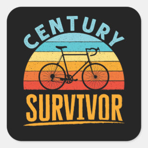 Century Survivor Cycling Endurance Ride Square Sticker