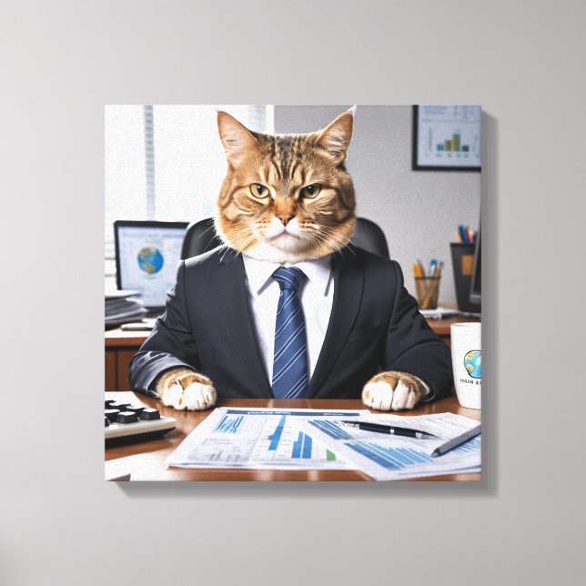 CEO Cat Canvas Print (Front)