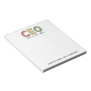 CEO Chief Executive Officer Boss Gift Notepad
