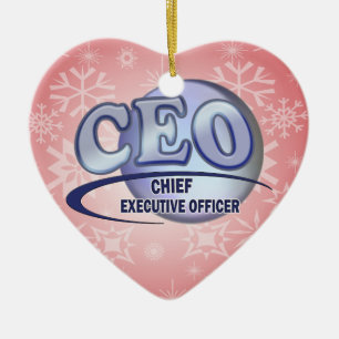 CEO LOGO BLUE CHIEF EXECUTIVE OFFICER CERAMIC ORNAMENT