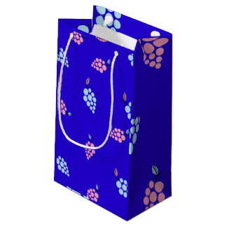 Cépages bleus et roses motif mignon sac cadeau